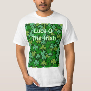 Luck to the Irish Green Shamrocks Custom T-shirt
