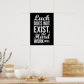 Luck vs Hard Work - Gym, Hustle, Succes Poster (Keuken)