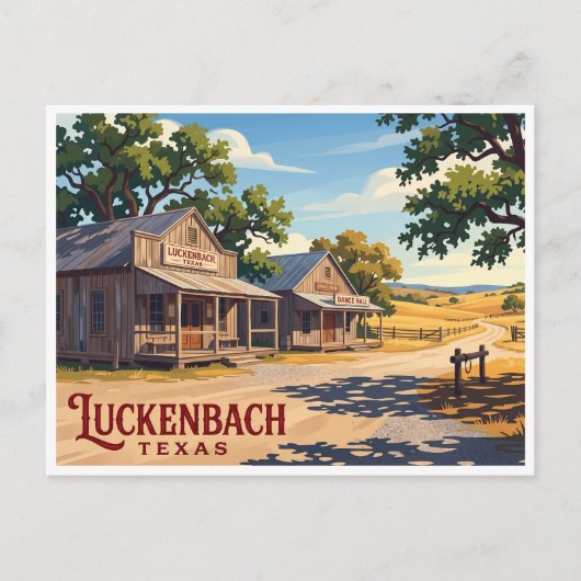 Luckenbach Texas Briefkaart (Voorkant)