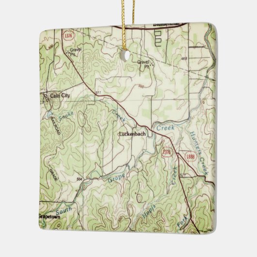 Luckenbach Topo Map Keramisch Ornament (Links)