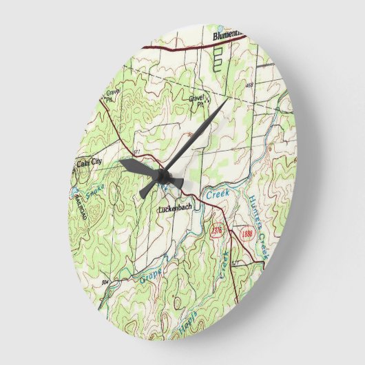 Luckenbach TX-kaart Grote Klok (Hoek)