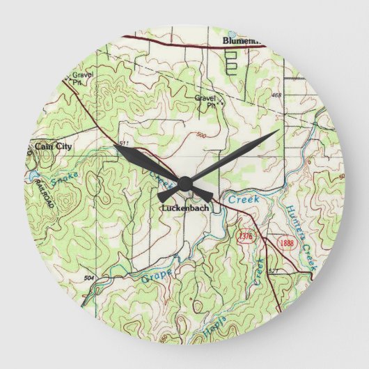 Luckenbach TX-kaart Grote Klok (Voorkant)