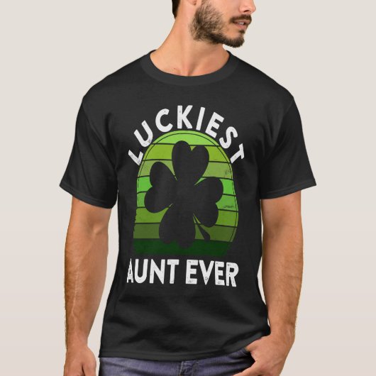 Luckiest Aunt Ever  Shamrock Sunset St Patricks Da T-shirt (Voorkant)