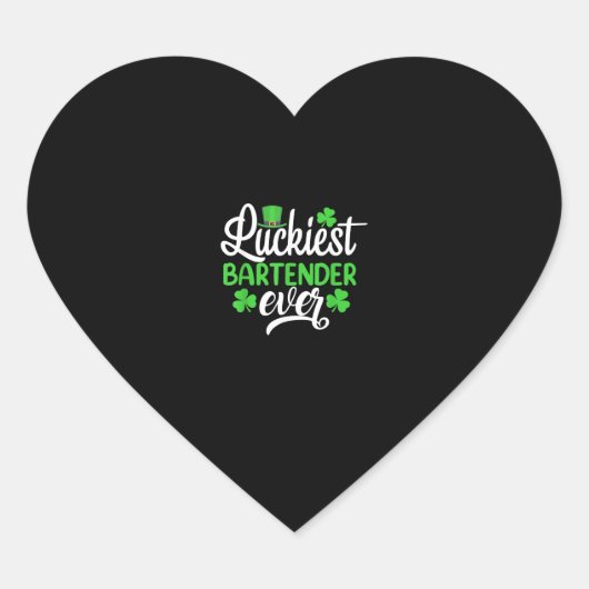 Luckiest Bartender Ever Grappig St Patrick's Day S Hart Sticker (Voorkant)