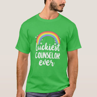 Luckiest Counselor Ever Rainbow Happy St Patricks T-shirt