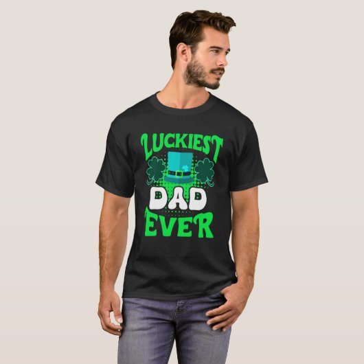 Luckiest Dad ever St Patrick's Day Dad T-shirt (Voorkant volledig)