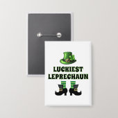 Luckiest Leprechaun Matching St. Patrick's Day Button (Voorkant / Achterkant)