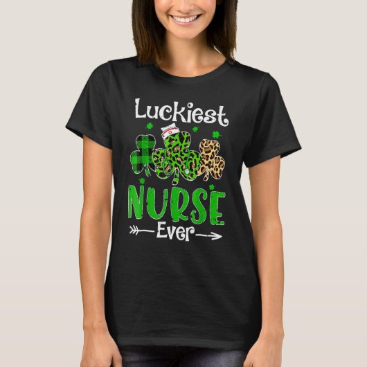Luckiest Nurse Ever Nursing St Patricks Day Shamro T-shirt (Voorkant)
