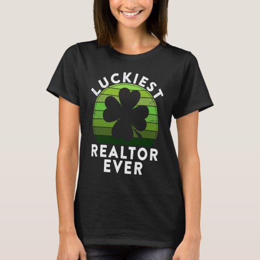 Luckiest Realtor Ever  Shamrock Sunset St Patricks T-shirt (Voorkant)