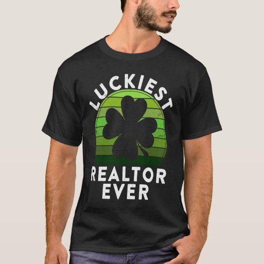 Luckiest Realtor Ever  Shamrock Sunset St Patricks T-shirt (Voorkant)