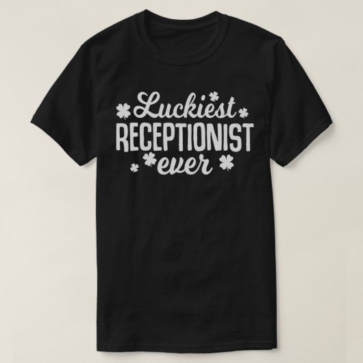 Luckiest Receptionist Ever Irish St Patrick Day gi T-shirt (Design voorkant)