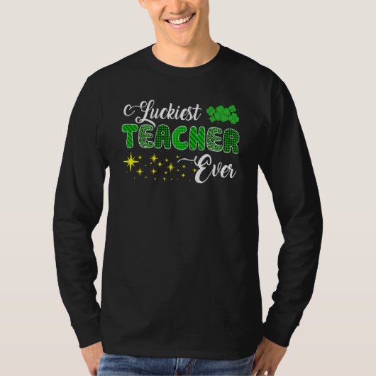 Luckiest Teacher Ever Rainbow Shamrock St Patrick' T-shirt (Voorkant)