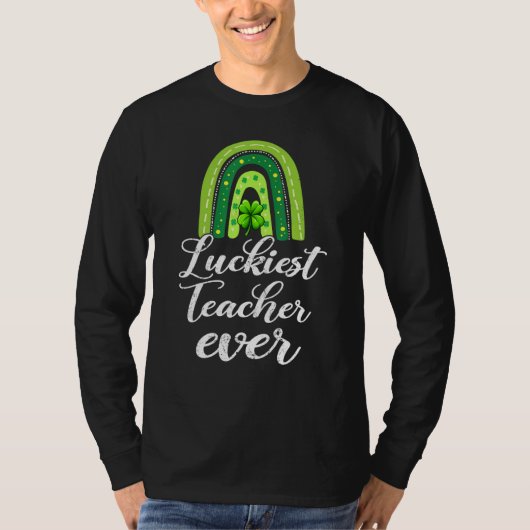 Luckiest Teacher Ever Rainbow St Patricks Day 2 T-shirt (Voorkant)