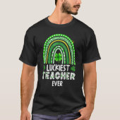 Luckiest Teacher Ever Rainbow St Patricks Day T-shirt (Voorkant)