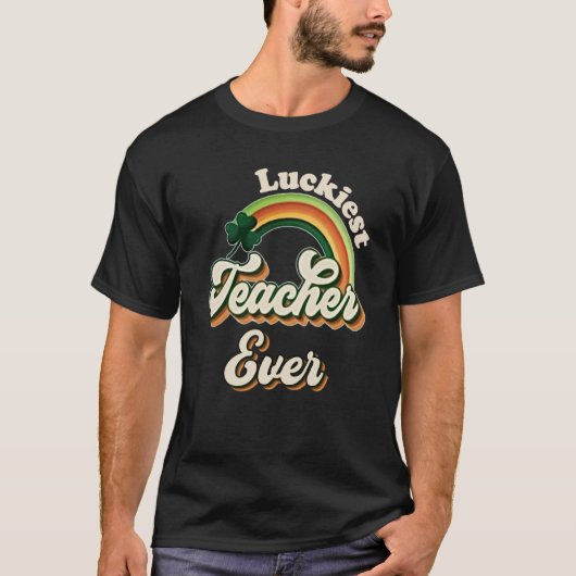 Luckiest Teacher Ever St Patricks Day School Retro T-shirt (Voorkant)