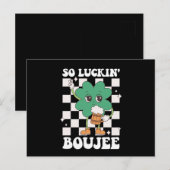 Luckin' Boujee Lucky Shamrock St Patrick's Day Briefkaart (Voorkant / Achterkant)