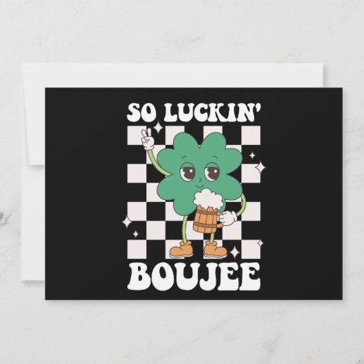 Luckin' Boujee Lucky Shamrock St Patrick's Day Kaart (Voorkant)