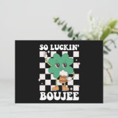 Luckin' Boujee Lucky Shamrock St Patrick's Day Kaart (Staand voorkant)