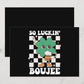 Luckin' Boujee Lucky Shamrock St Patrick's Day Kaart (Voorkant / Achterkant)
