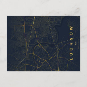 Lucknow India Stadsplattegrond Minimaal Design Briefkaart