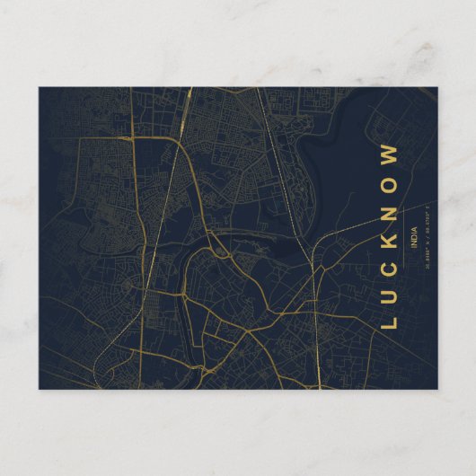Lucknow India Stadsplattegrond Minimaal Design Briefkaart (Voorkant)
