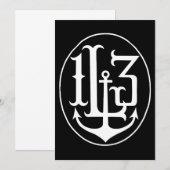 Lucky 13 Anchor Crest Tattoo Punk Gothic Anchor T- (Voorkant / Achterkant)