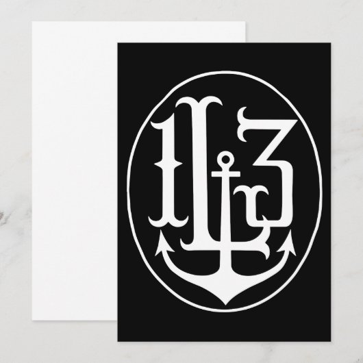 Lucky 13 Anchor Crest Tattoo Punk Gothic Anchor T- (Voorkant / Achterkant)