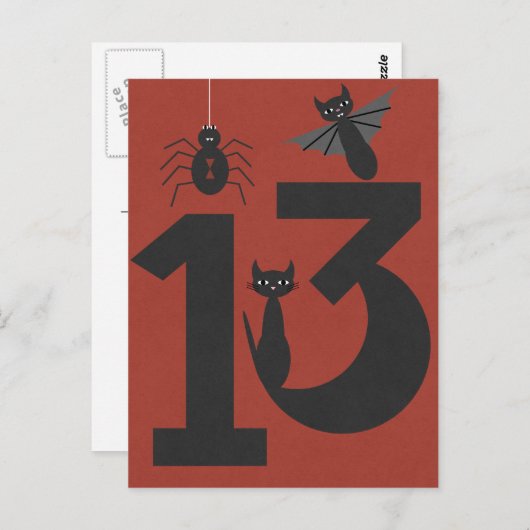 Lucky #13 briefkaart (Voorkant / Achterkant)