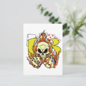 Lucky 13 Dice and Skull Briefkaart (Staand voorkant)