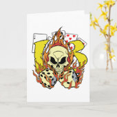 Lucky 13 Dice and Skull Kaart (Gele Bloem)