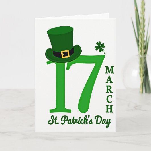 Lucky 17 St. Patrick's Day Kaart (Voorkant)