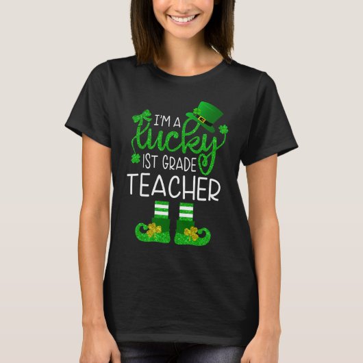 Lucky 1st eerste klas leraar Leprechaun T-shirt (Voorkant)
