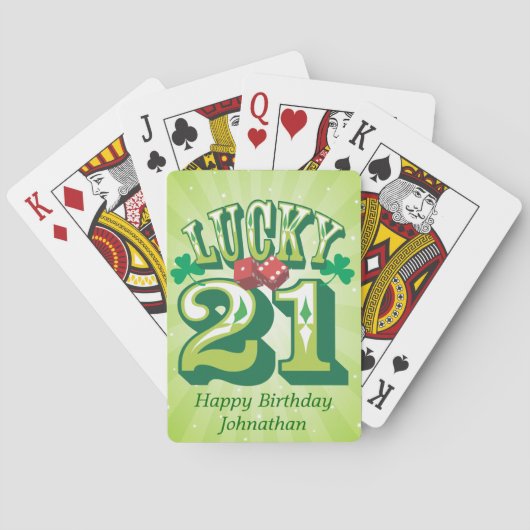 Lucky 21 Aangepast Pokerkaarten (Achterkant)