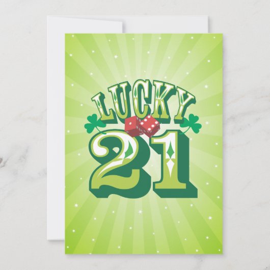 Lucky 21 - Aannodiging voor Aangepaste verjaardag Kaart (Achterkant)