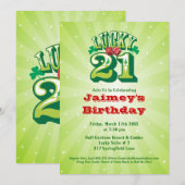 Lucky 21 - Aannodiging voor Aangepaste verjaardag Kaart (Voorkant / Achterkant)