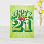 Lucky 21 Verjaardag Kaart (Gele Bloem)
