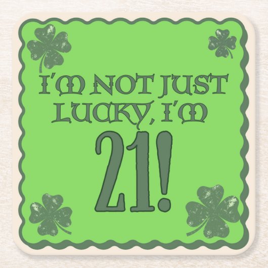Lucky 21st Birthday Onderzetter (Voorkant)