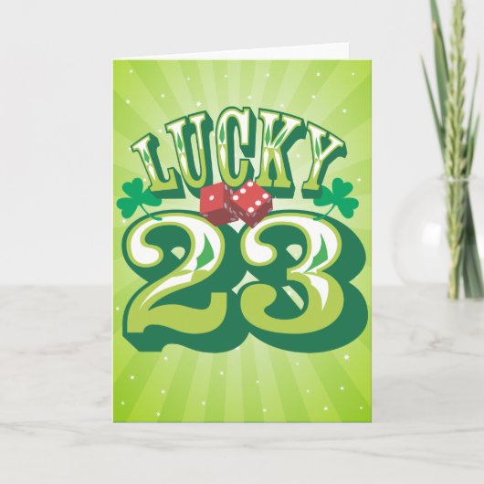 Lucky 23 Verjaardag Kaart (Voorkant)