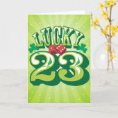 Lucky 23 Verjaardag Kaart (Gele Bloem)