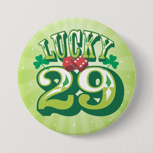 Lucky 29 - Birthday Button Badge Pin (Voorkant)