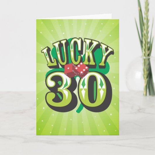 Lucky 30 Birthday Kaart (Voorkant)