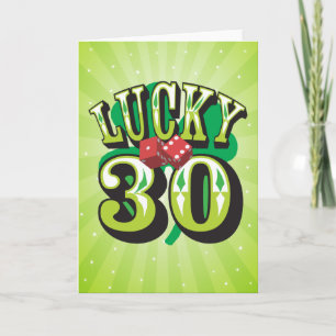 Lucky 30 Birthday Kaart
