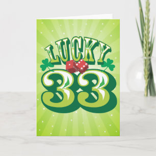 Lucky 33 Verjaardag Kaart