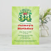 Lucky 34 - Aannodiging voor Aangepaste verjaardag Kaart (Staand voorkant)