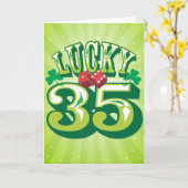 Lucky 35 Verjaardag Kaart (Gele Bloem)