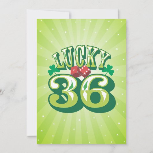 Lucky 36 - Aannodiging voor Aangepaste verjaardag Kaart (Achterkant)