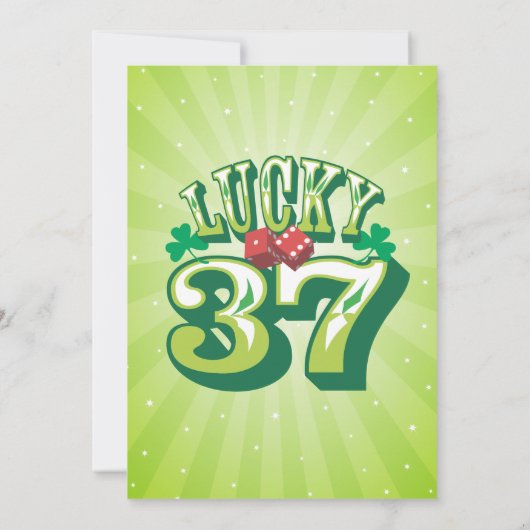 Lucky 37 - Aannodiging voor Aangepaste verjaardag Kaart (Achterkant)