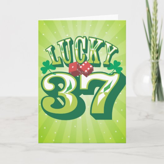 Lucky 37 Verjaardag Kaart (Voorkant)