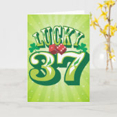 Lucky 37 Verjaardag Kaart (Gele Bloem)