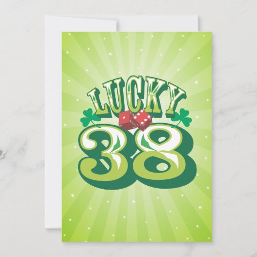 Lucky 38 - Aannodiging voor Aangepaste verjaardag Kaart (Achterkant)